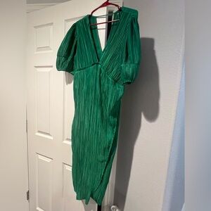Anthropologie Green Long Sleeve Dress
